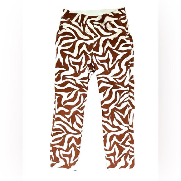 SPANX On-the-go Animal Printed Slim Straight Leg Pants Size Small Brown Zebra - Picture 2 of 9